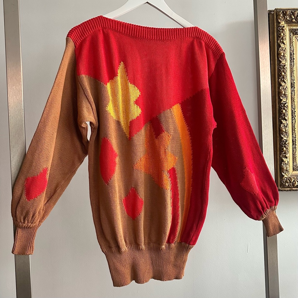 Escada 1980s Vintage Abstract Cotton Knit Pullover Sweater